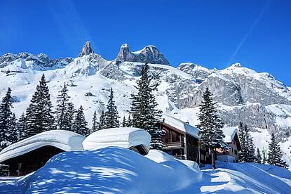 Lindauer Hütte with the three towers/Montafon